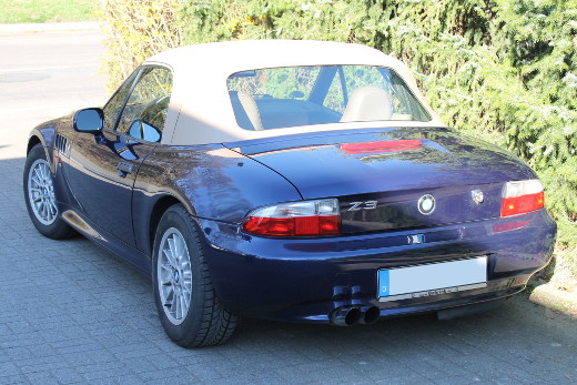 BMW Z3 Verdeck hell beige seite hinten