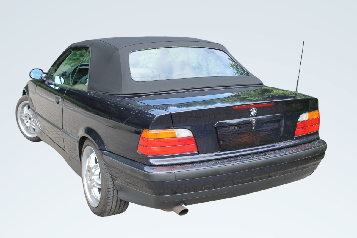 BMW E36 Cabrioverdeck Auto, Limousine, Stoßstange, Nummernschild, Rad