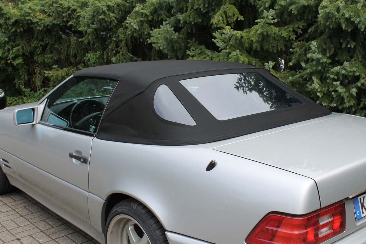 Convertible, Soft top, Mercedes, Silver, Rear view