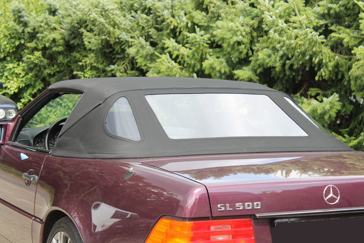 mercedes SL 129 Verdeck convertible, auto, Mercedes, SLC, maroon