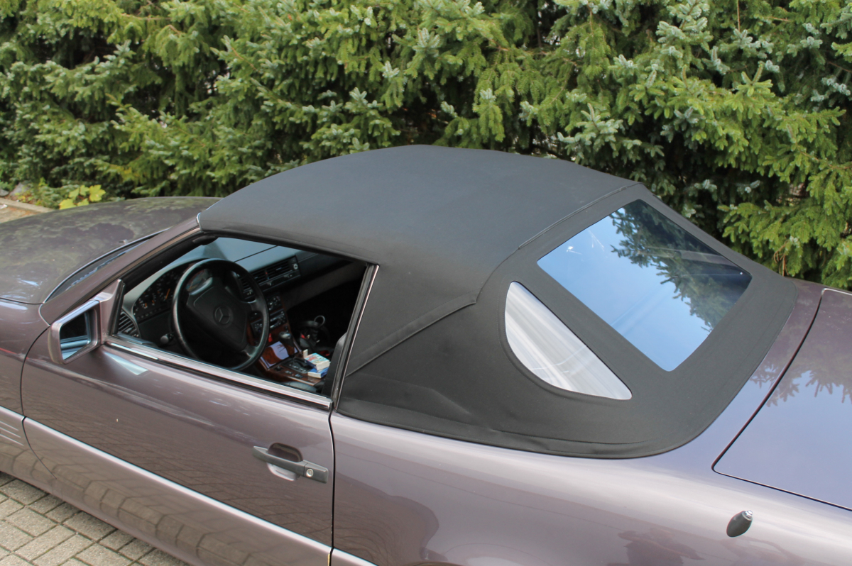 mercedes R129 Verdeck SL Cabriolet, Stoffverdeck, Fahrzeug Innenraum, Offenes Auto, Seitenansicht