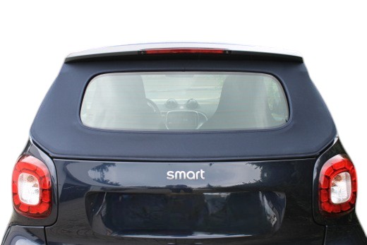 Smart_FortwoA453_Cabrioverdeck_blau_heck Auto, Fahrzeug, Nummernschild, Stuhl, Stoßstange